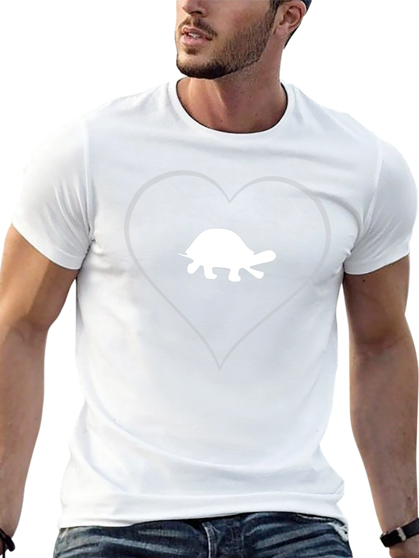 Turtle Heart T-Shirt - Black Cotton Tee