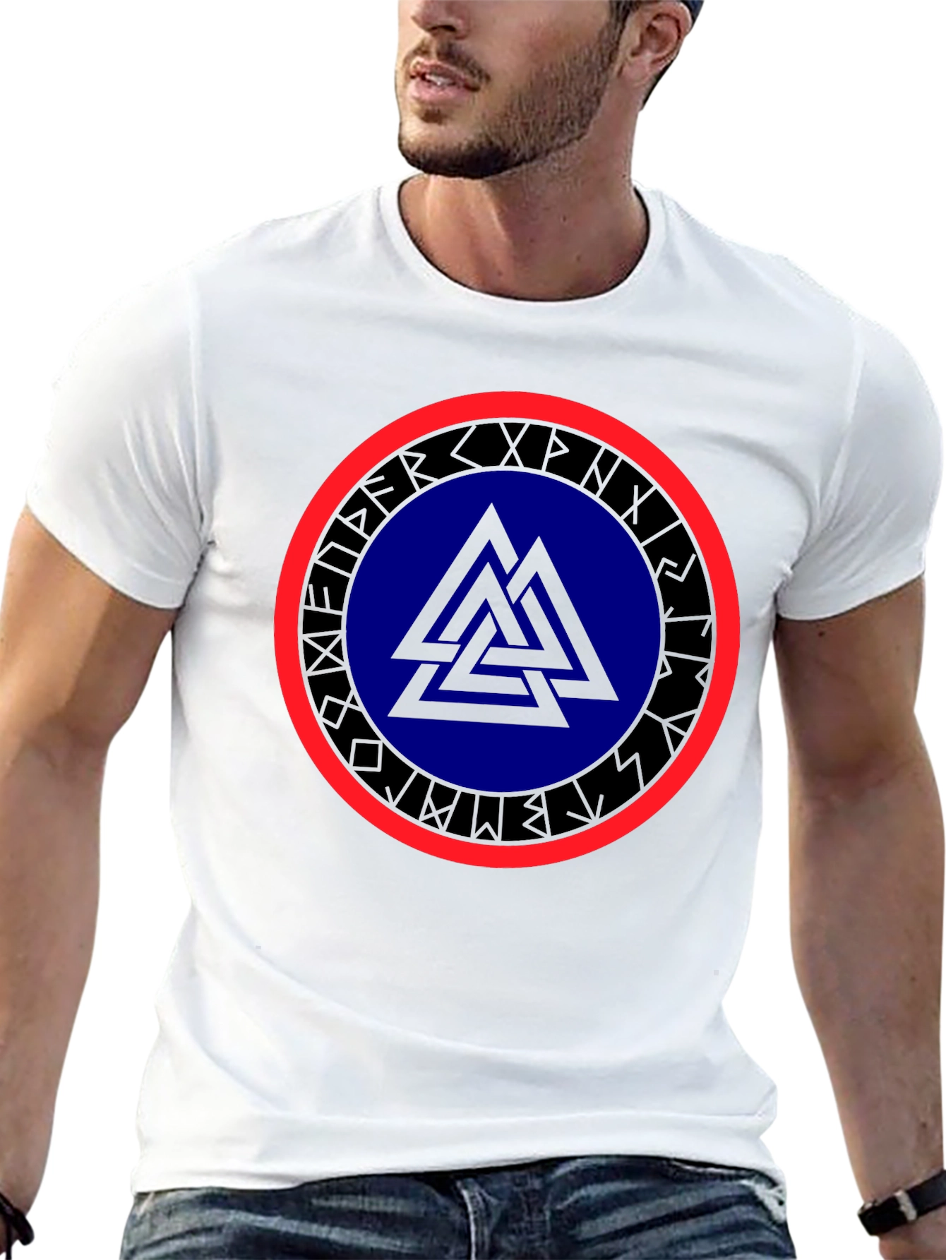Viking Symbol T-Shirt - Black Valhalla Design