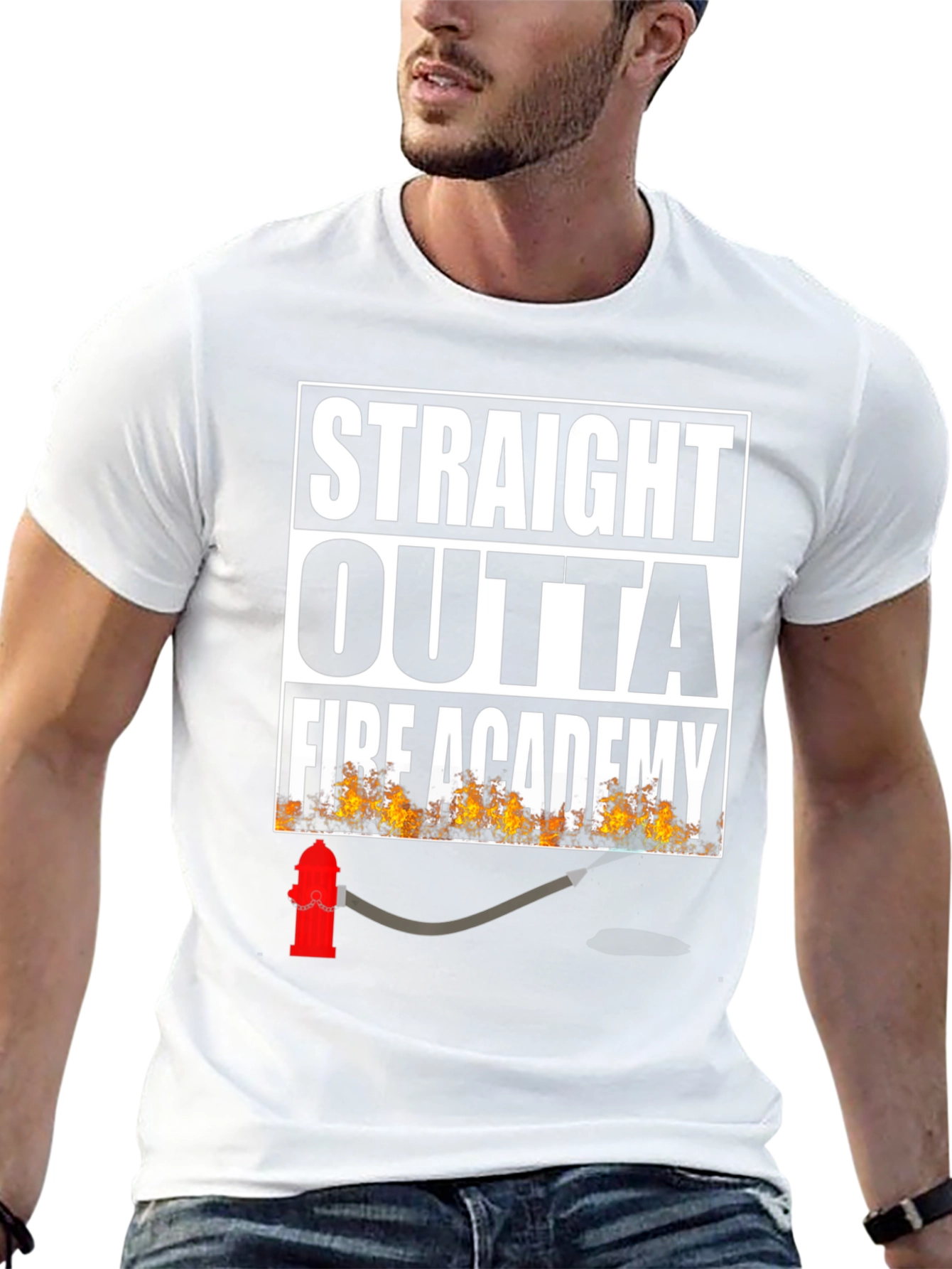 Straight Outta Fire Academy Black T-Shirt