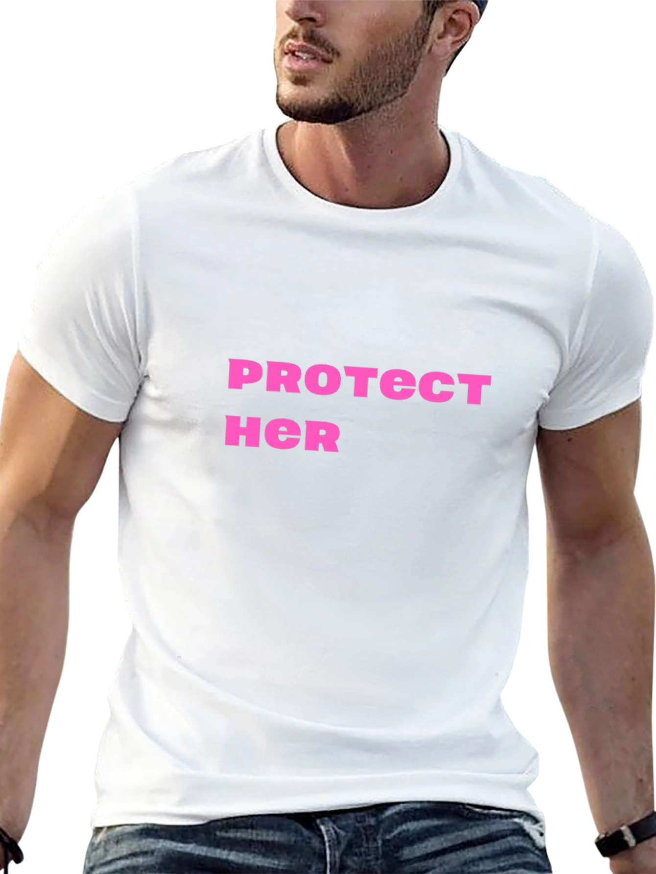 Protect Her Graphic Tee - Black Cotton Shirt