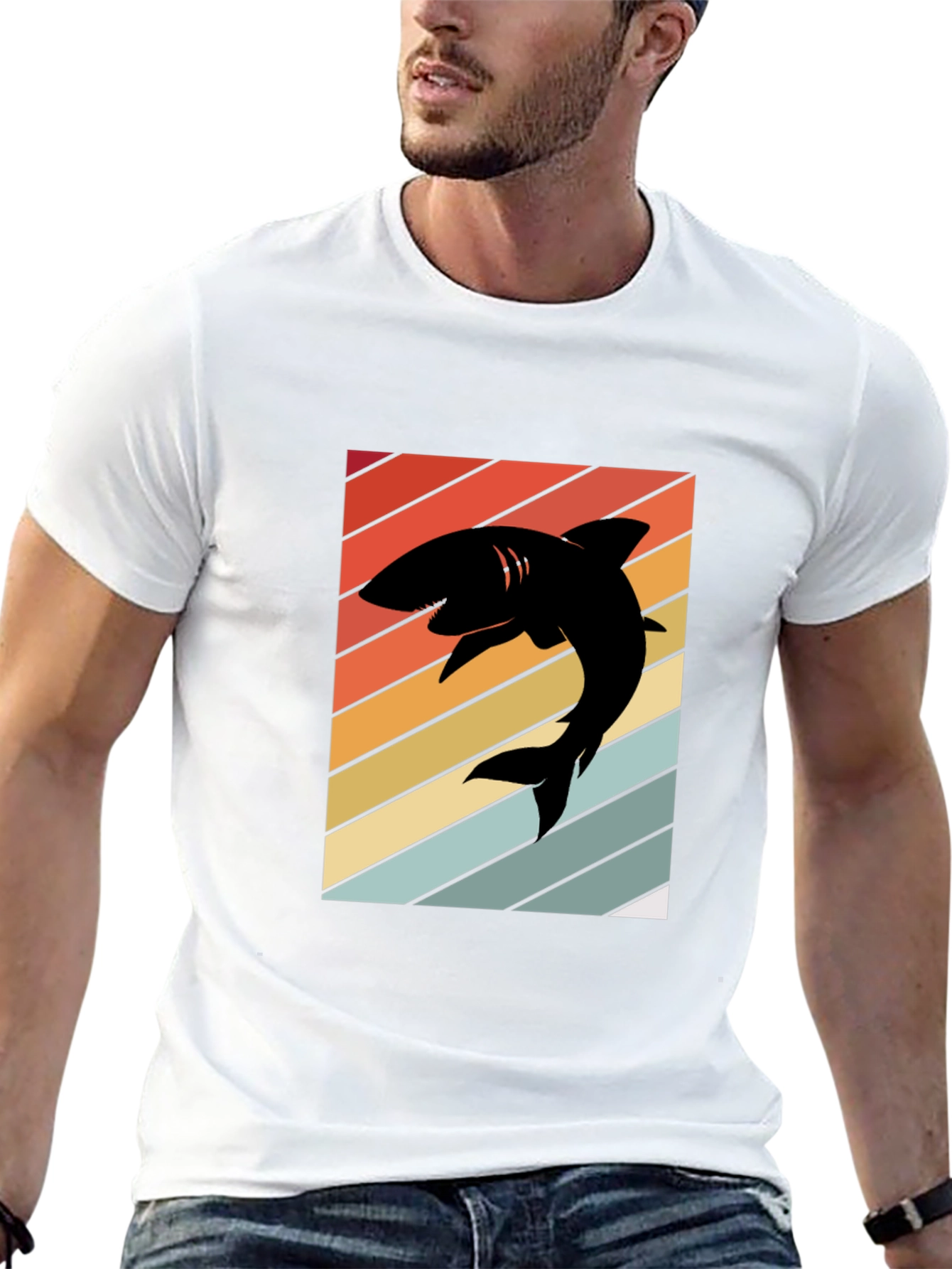 Retro Shark Silhouette T-Shirt