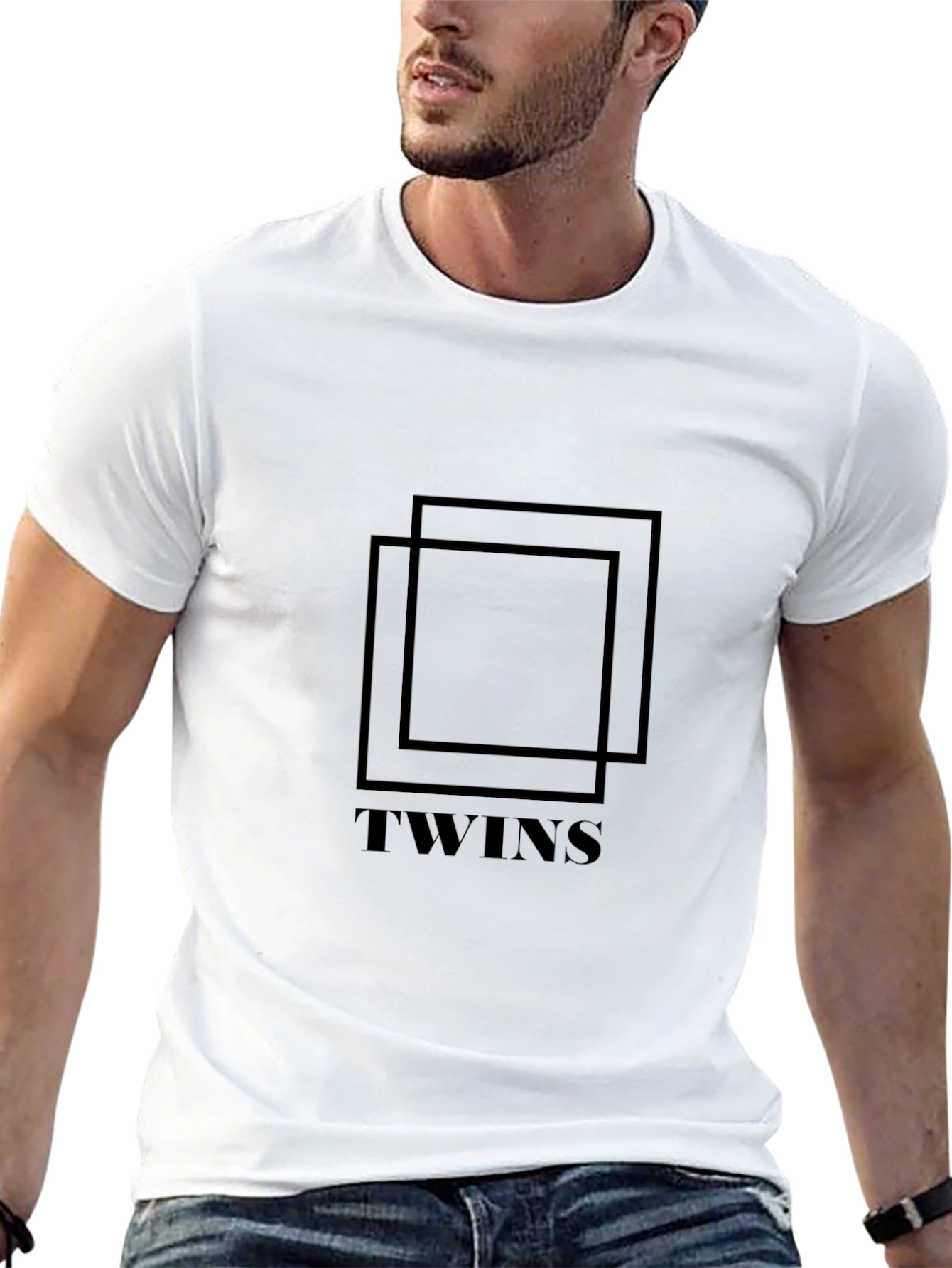 Twins Graphic Black T-Shirt