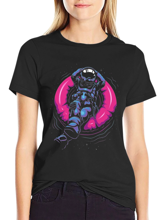 Astronaut in Space Pool Float Graphic Tee