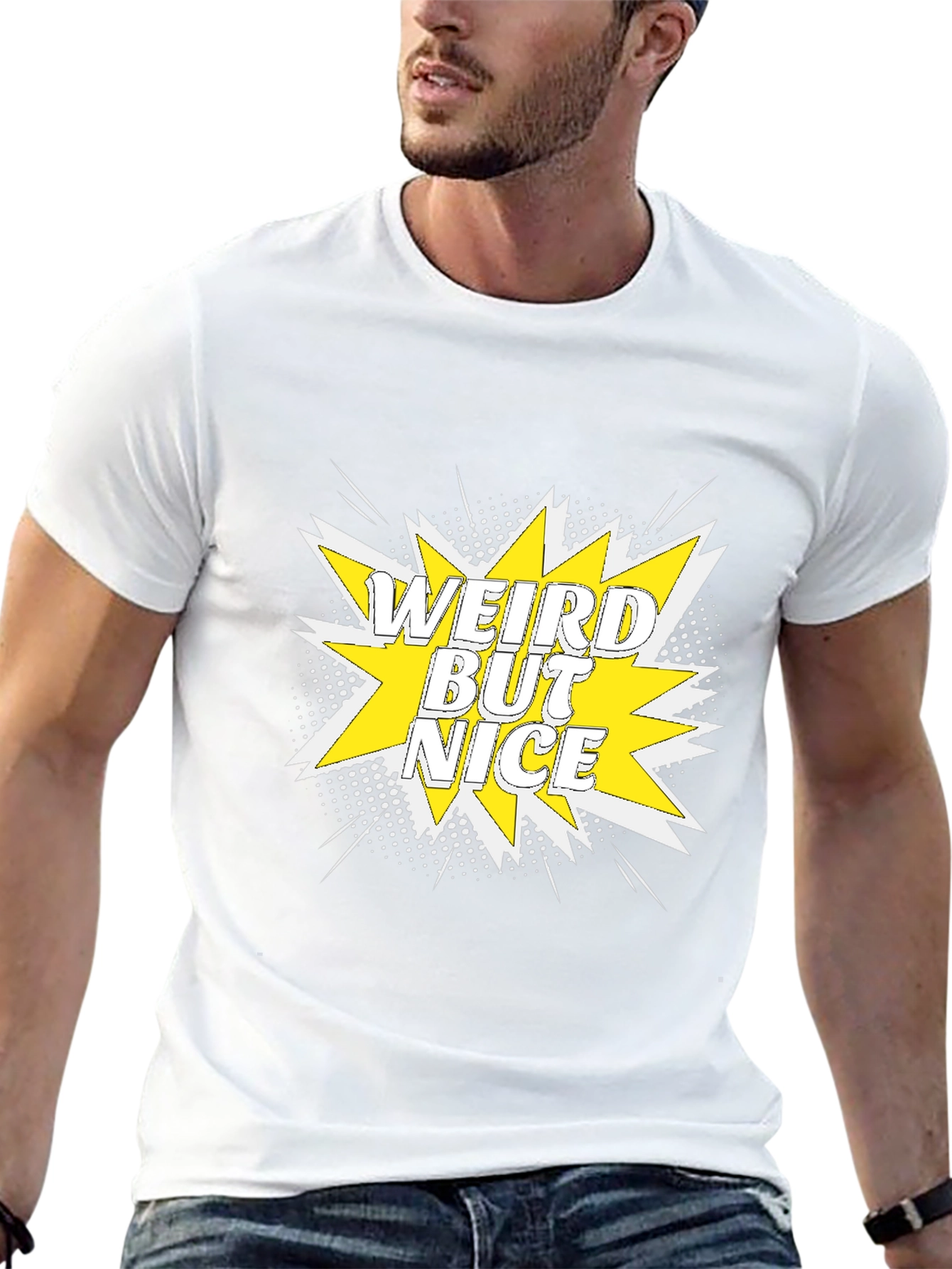 Weird But Nice Graphic Tee - Black Cotton T-Shirt