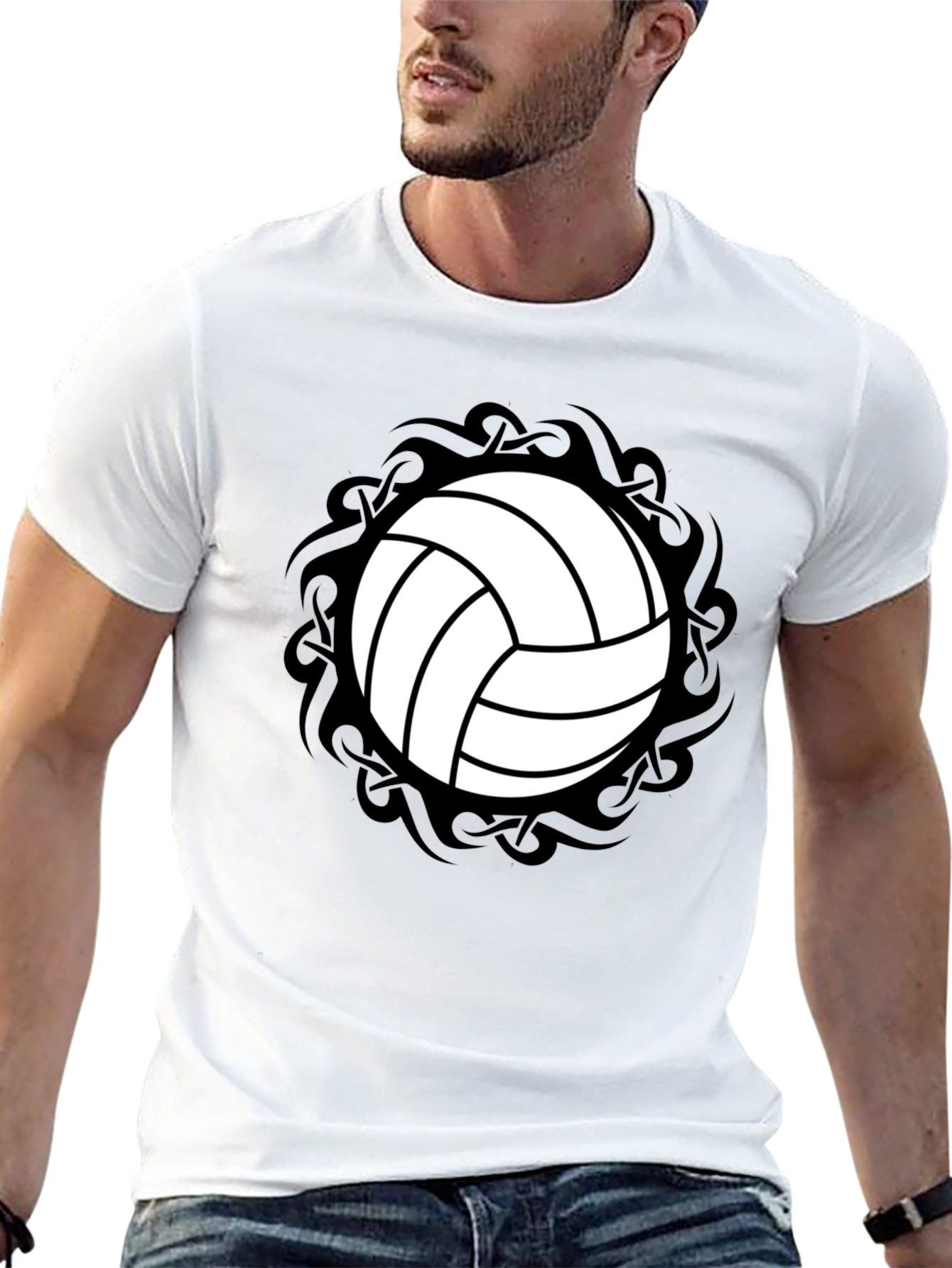 Volleyball Graphic Tee - Sporty Black T-Shirt