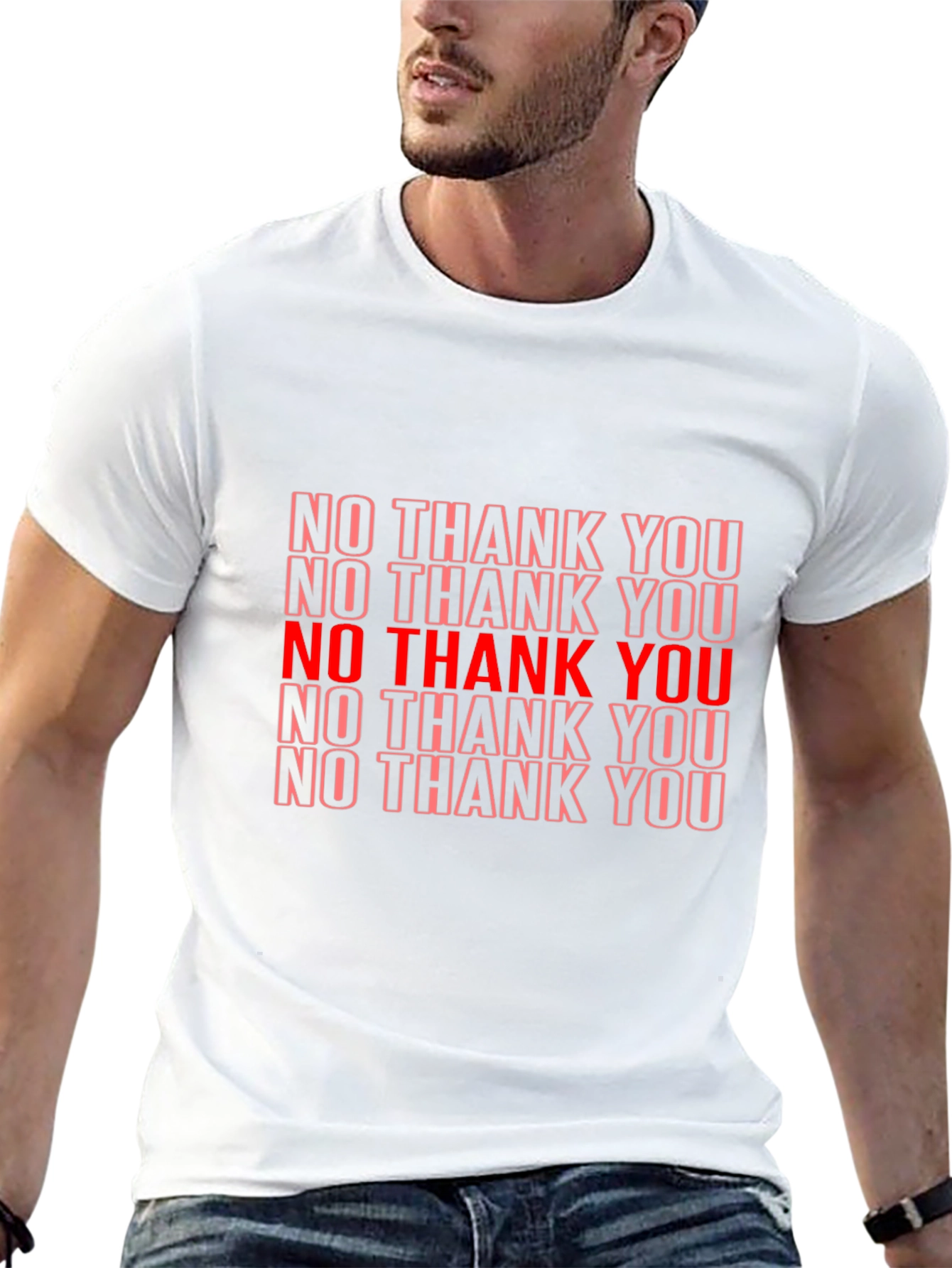 No Thank You Graphic Black T-Shirt