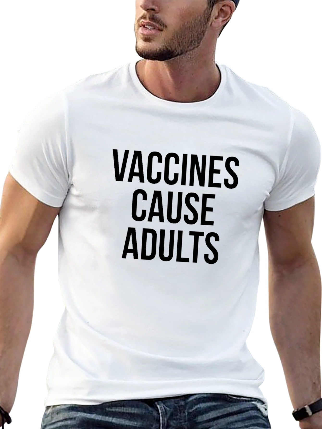 Vaccines Cause Adults Black Graphic Tee