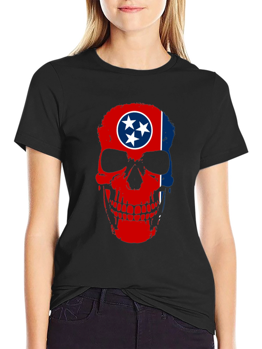 Tennessee Flag Skull Graphic Tee - Rock Your State Pride!
