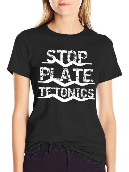 Stop Plate Tetonics Black Graphic Tee