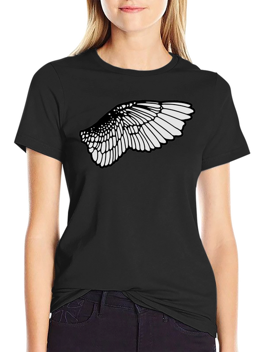 Black T-Shirt with Wing Graphic