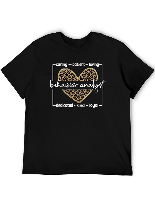 Behavior Analyst Leopard Heart Graphic Tee