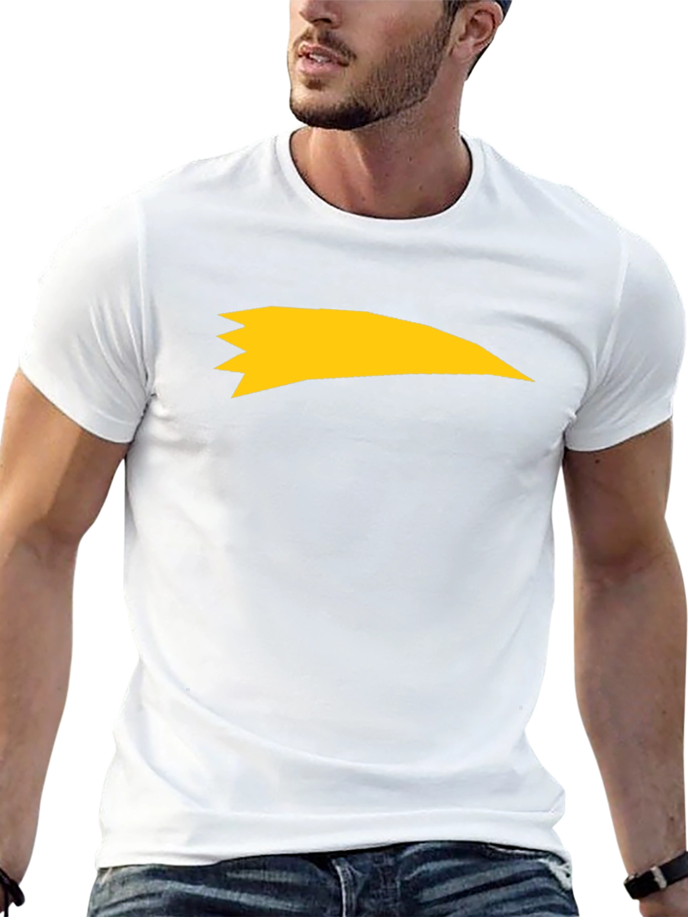 Black Tee with Yellow Comet Graphic