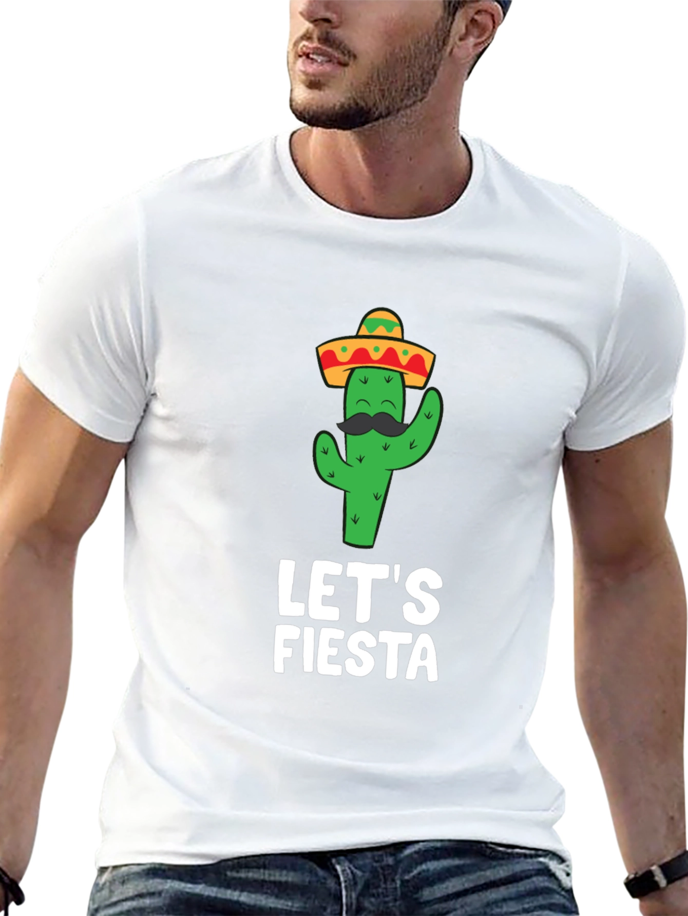 Lets Fiesta Cactus T-Shirt - Mens Short Sleeve