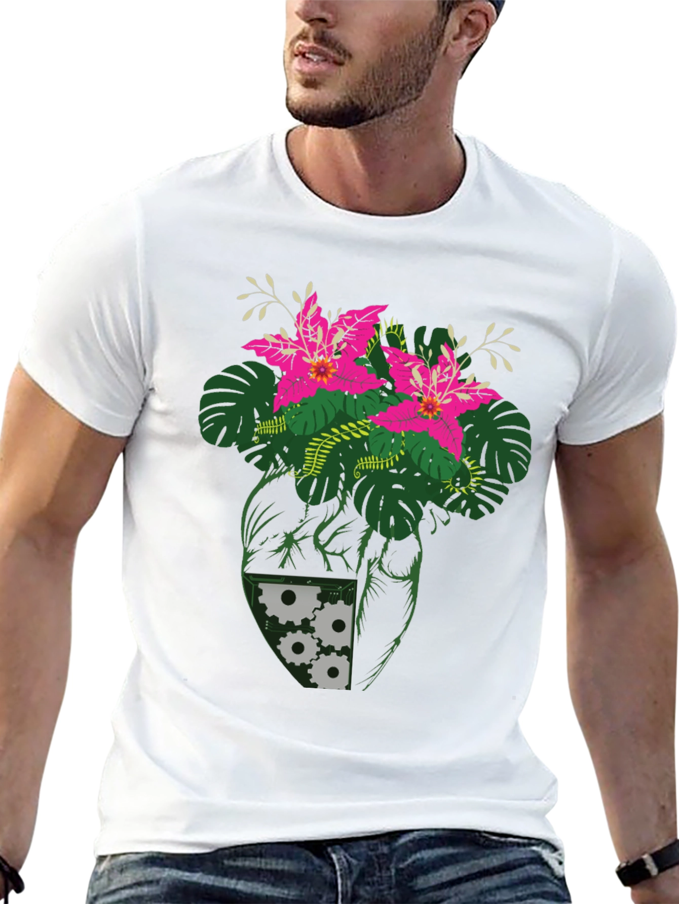 Botanical Heart Gear T-Shirt - Unique Graphic Tee