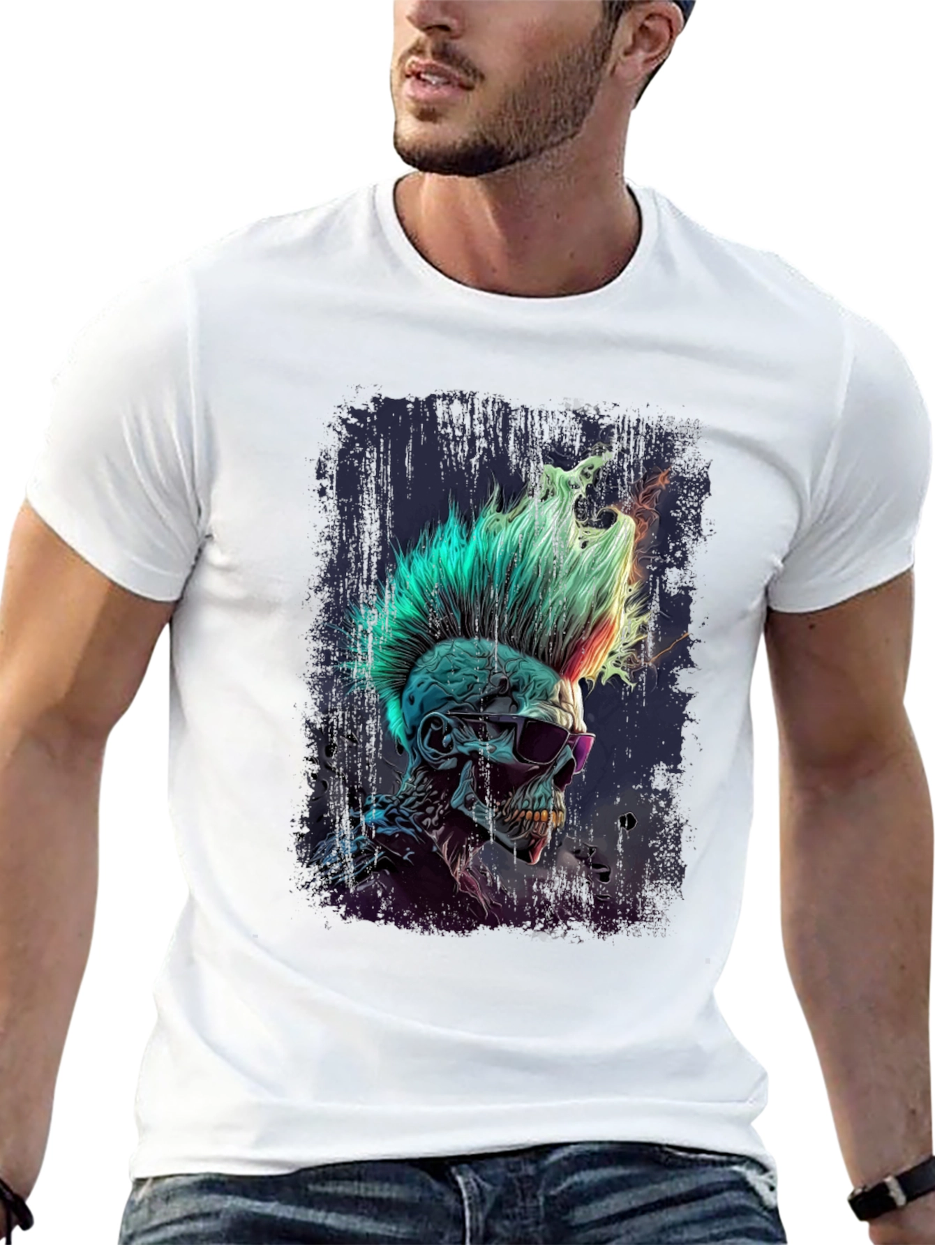 Punk Rock Skull Graphic Tee - Edgy Style