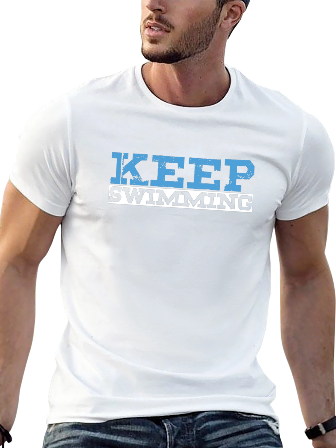 Keep Swimming Graphic T-Shirt - Black