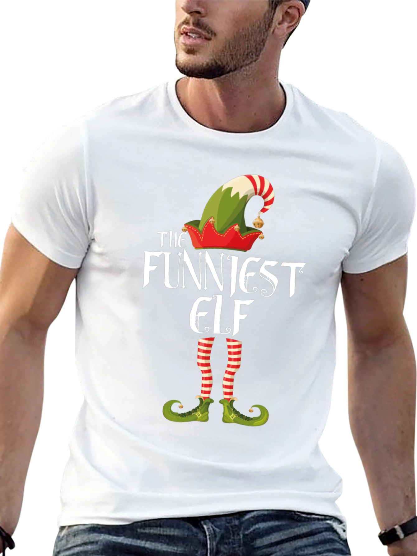 Funniest Elf Graphic Tee - Christmas Holiday Shirt