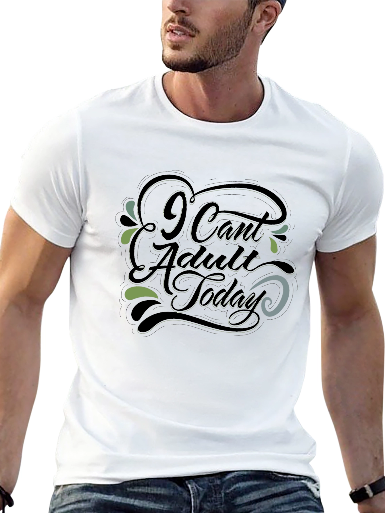 I Cant Adult Today Graphic Tee - Black