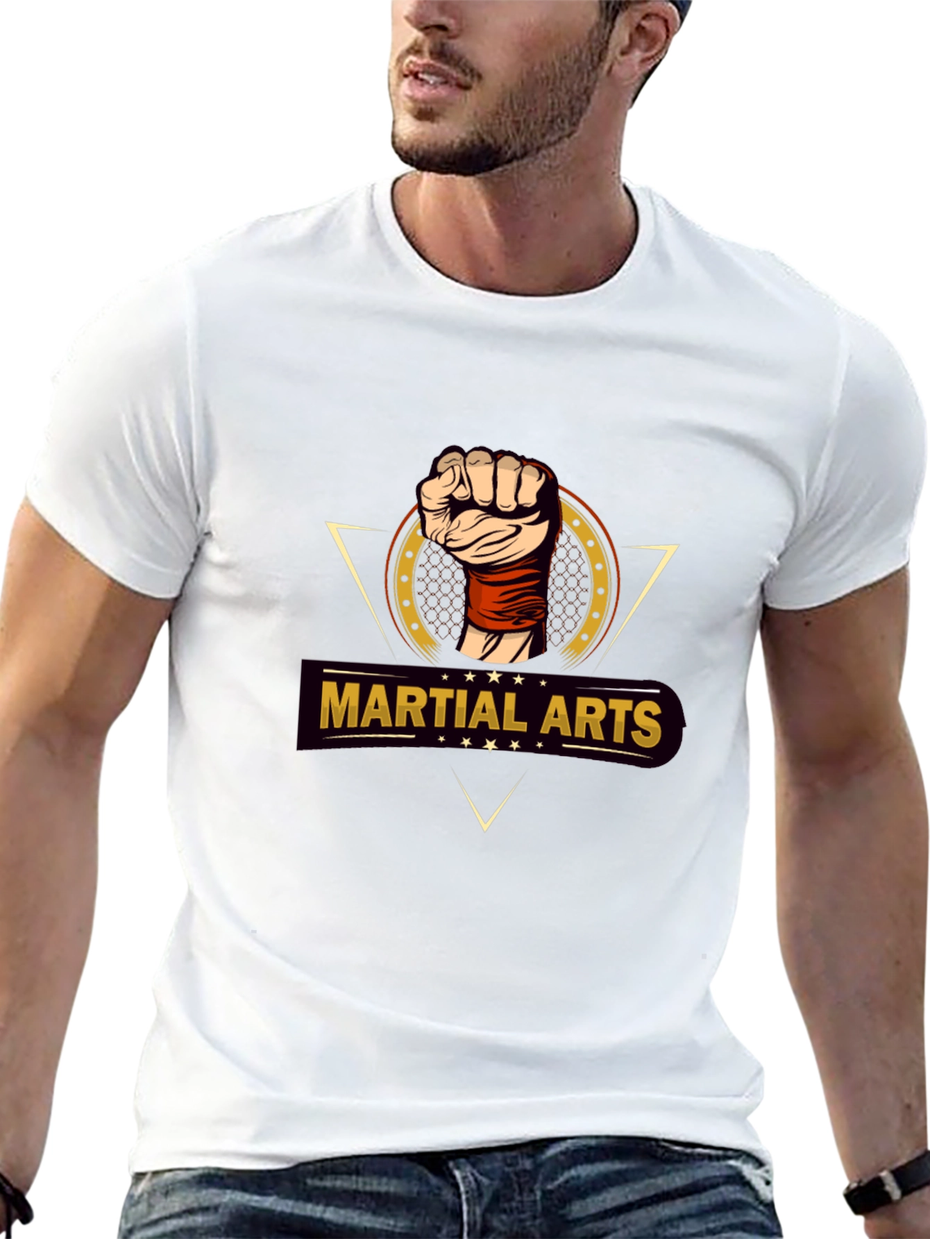 Martial Arts Fist Graphic T-Shirt - Black