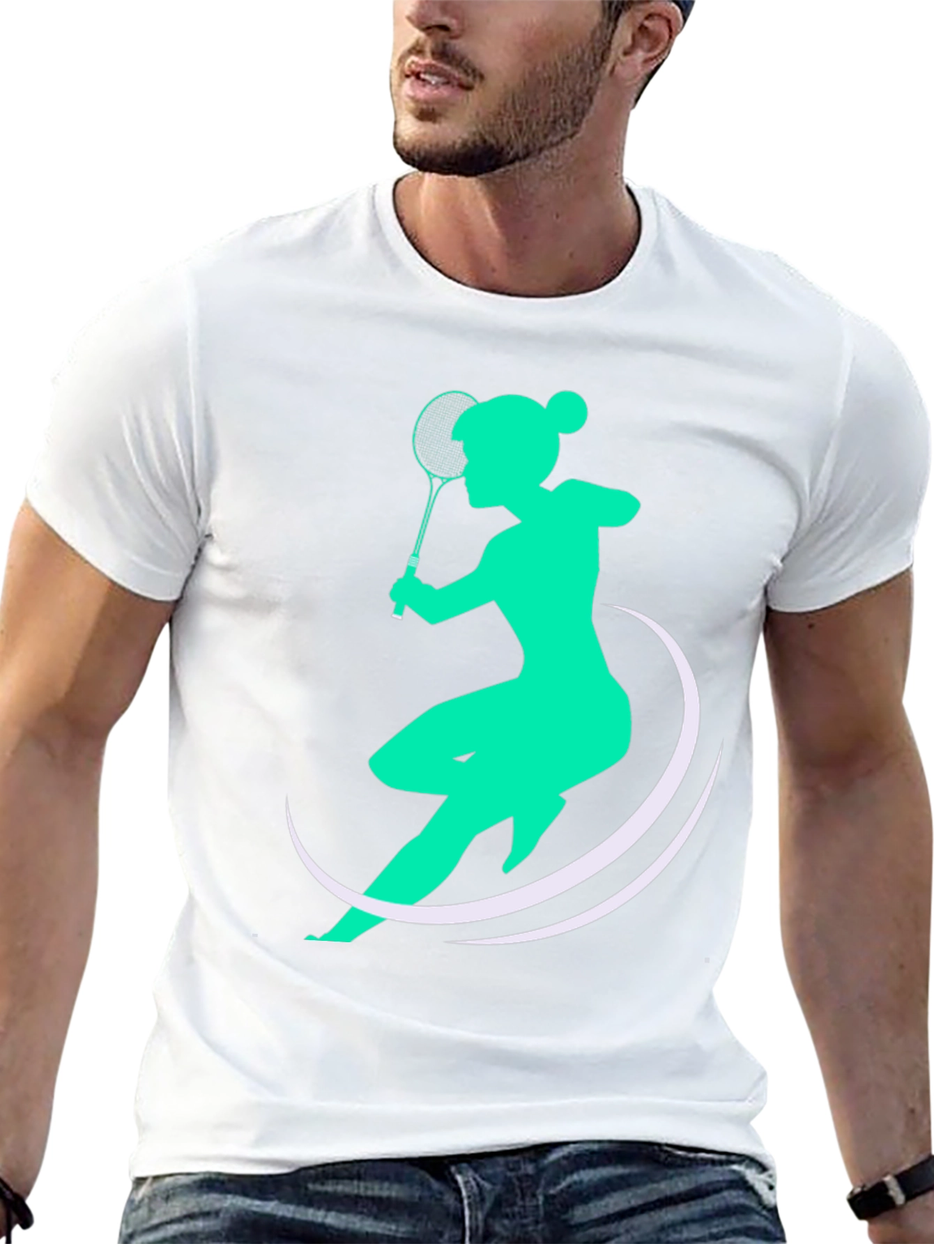 Badminton Player Graphic Tee - Stylish Sport T-Shirt