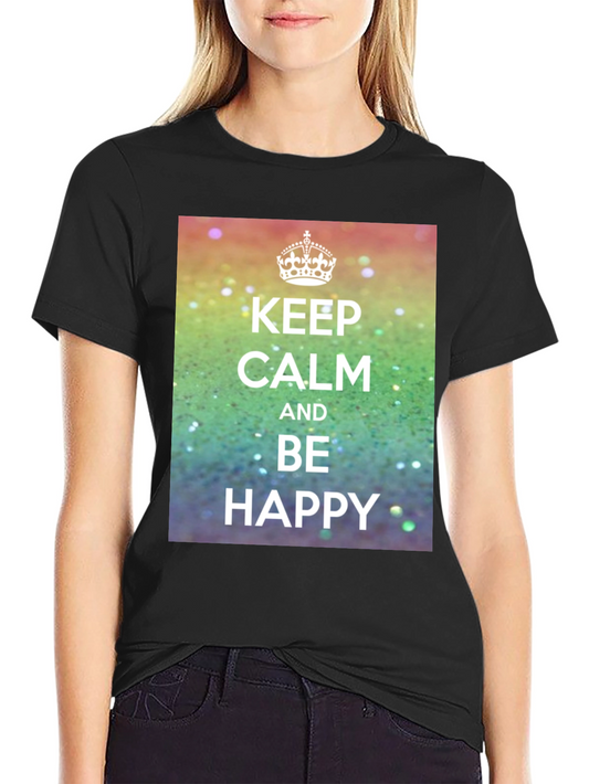 Keep Calm T-Shirt - Rainbow Sparkle Design