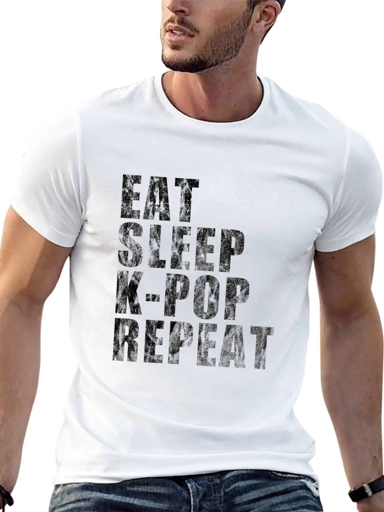 Eat Sleep K-Pop Repeat Black T-Shirt