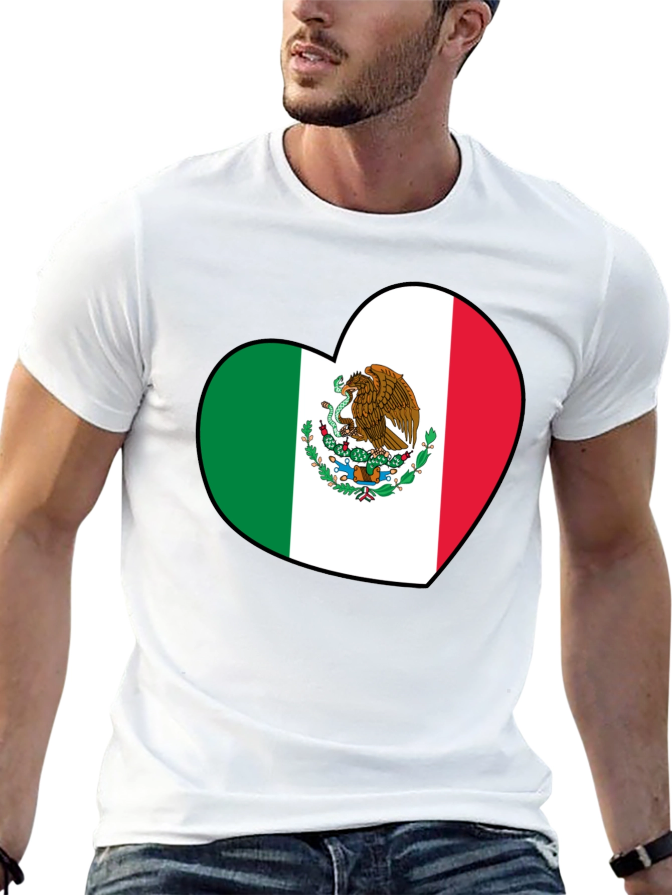 Mexico Flag Heart T-Shirt - Show Your Love!