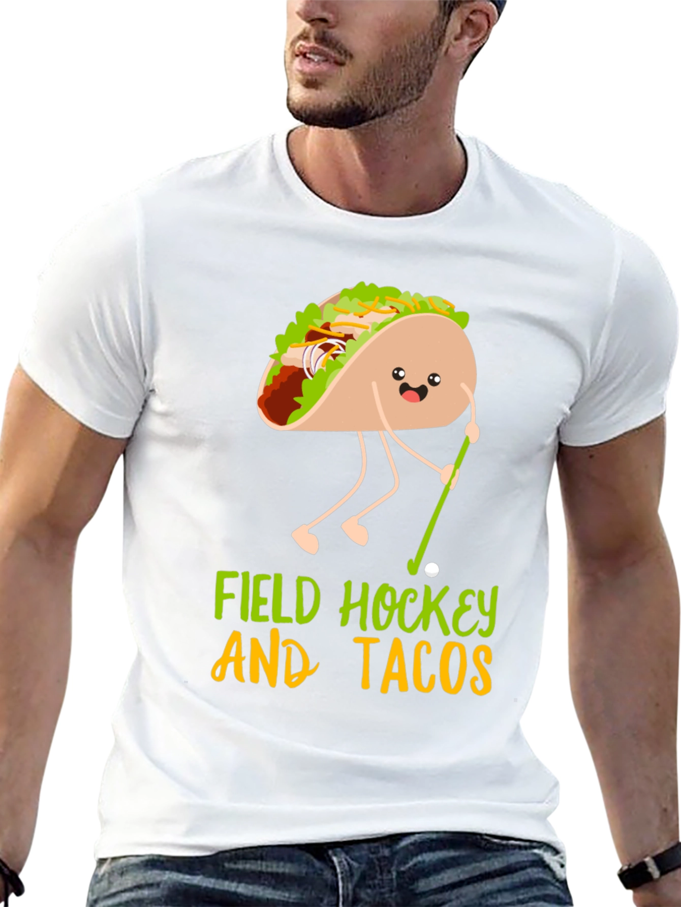 Funny Field Hockey and Tacos Graphic Tee