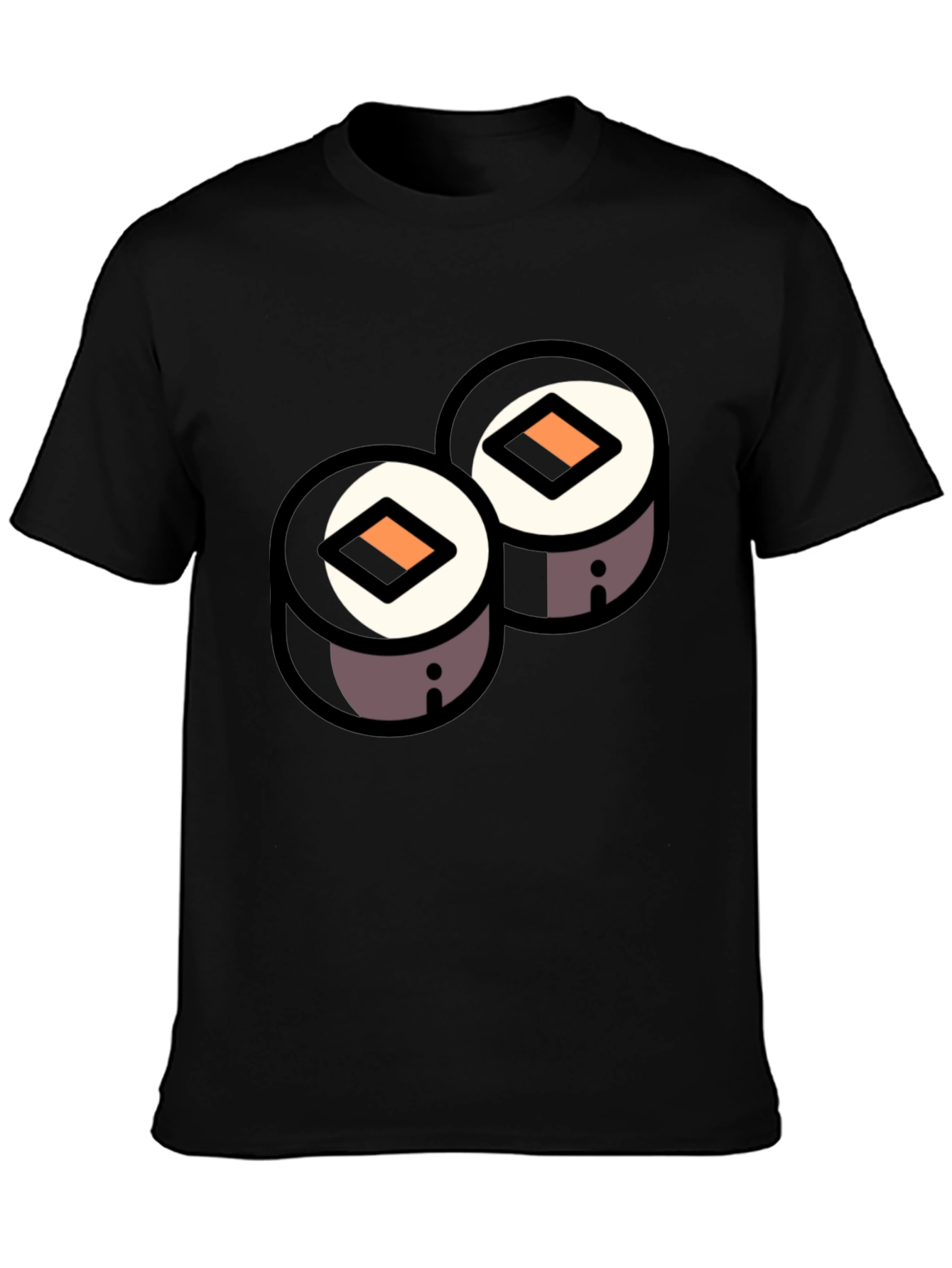 Sushi Roll Graphic Black T-Shirt - Foodie Fashion