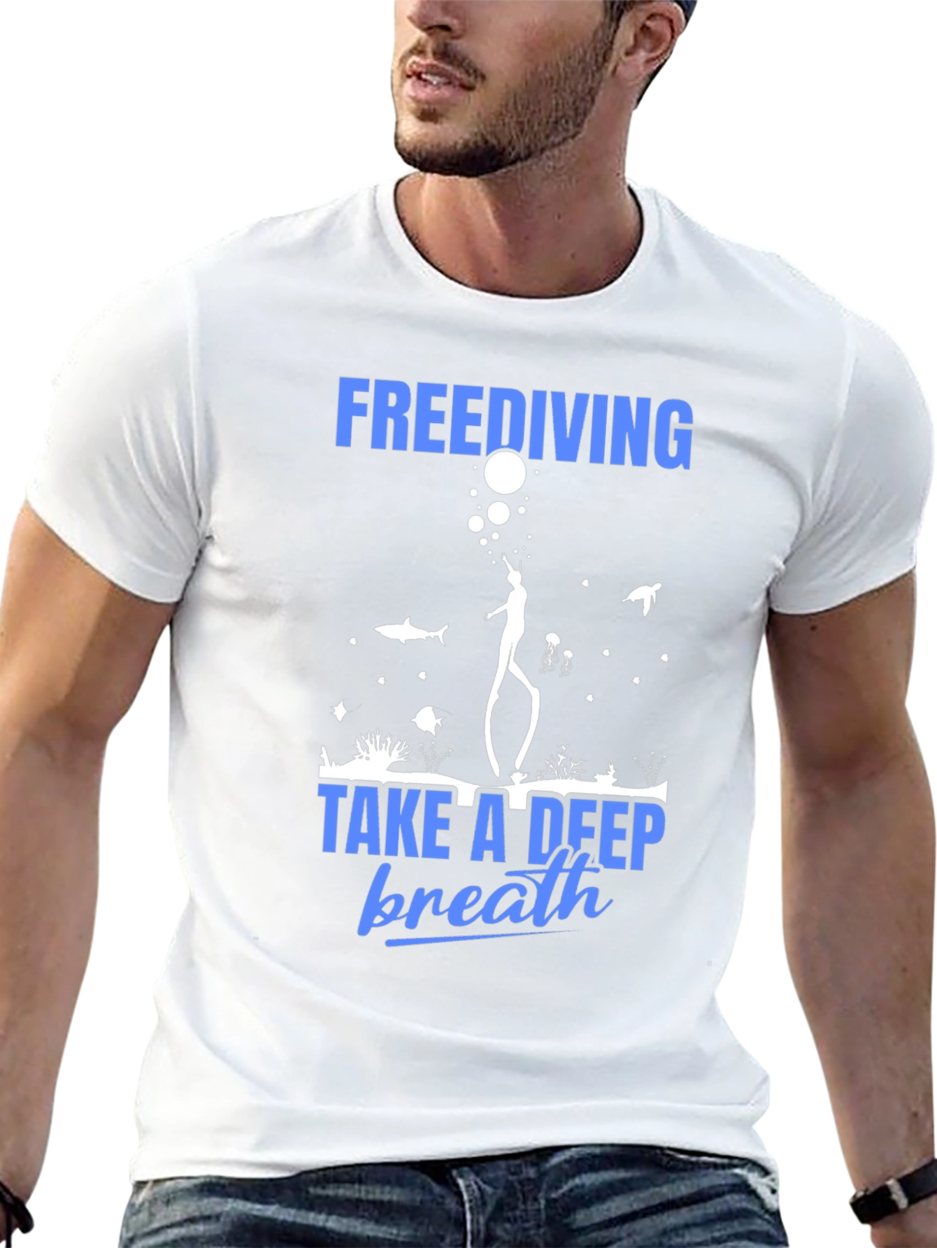 Freediving Graphic T-Shirt - Take a Deep Breath!