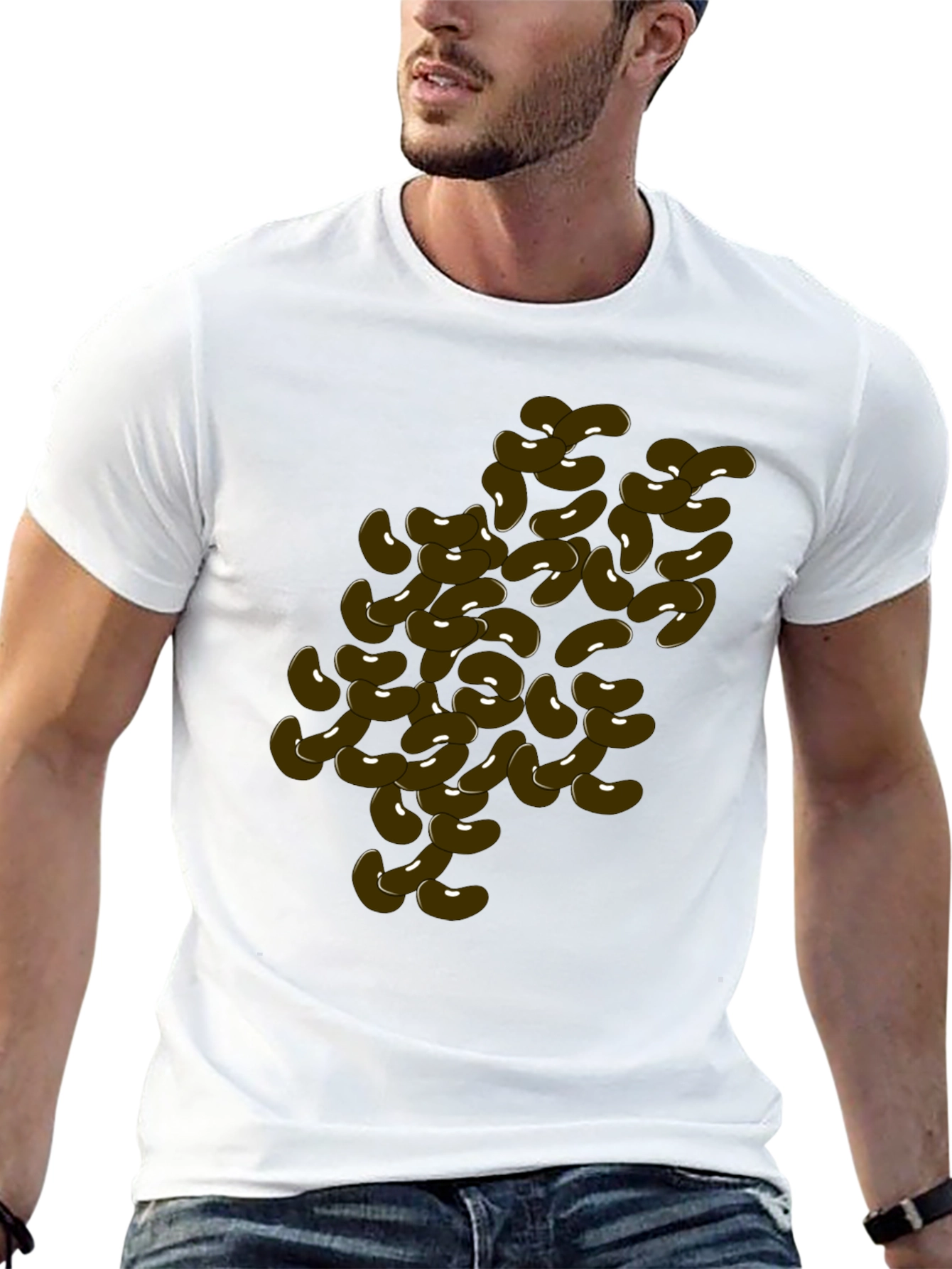 Funny Bean Graphic Black T-Shirt