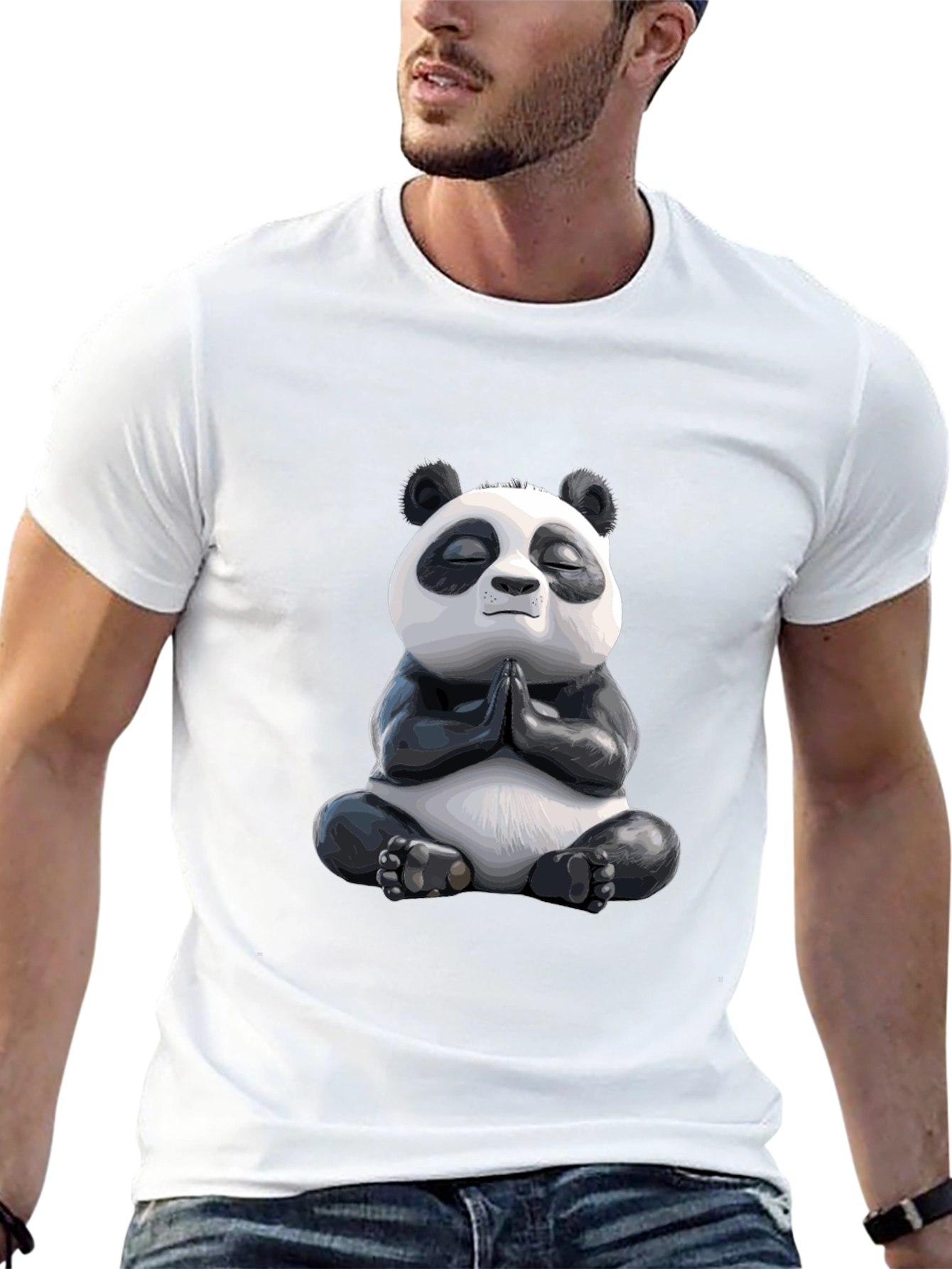 Meditating Panda Graphic Tee - Zen Vibes