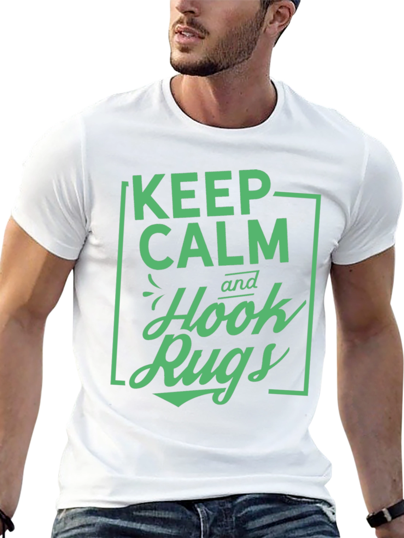 Keep Calm Hook Rugs Black Graphic Tee