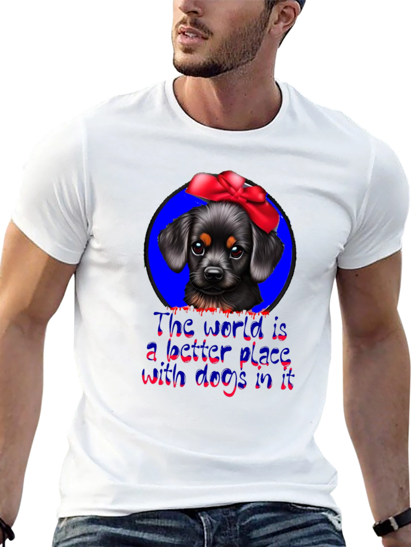 Dog Lover T-Shirt: Cute Pup With Bow
