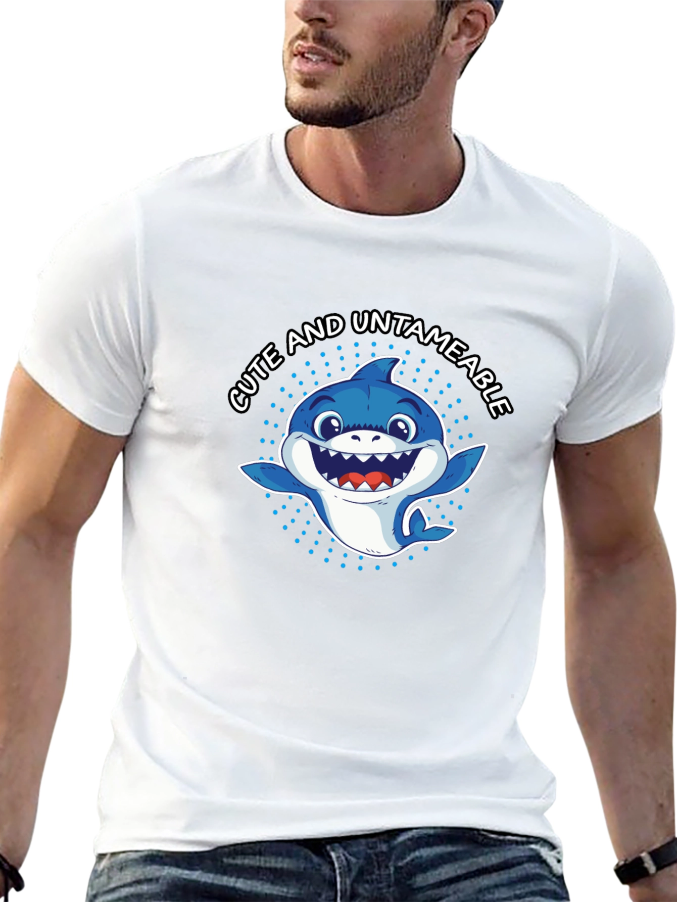 Cute & Untameable Shark Graphic Tee