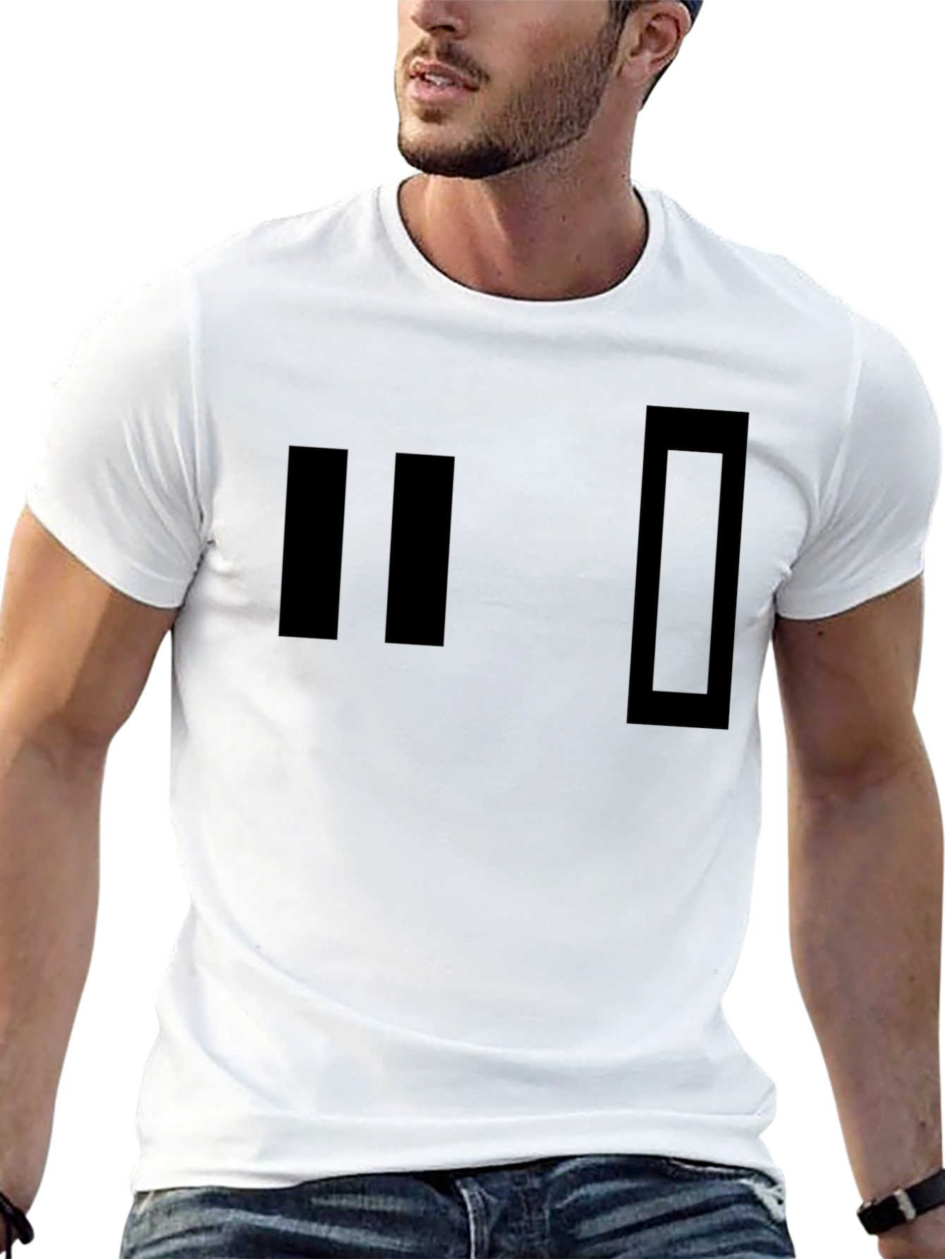 Modern Black Graphic Tee - Geometric Design