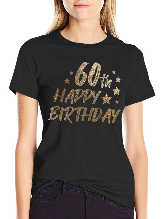 60th Birthday Gold Glitter Graphic Tee