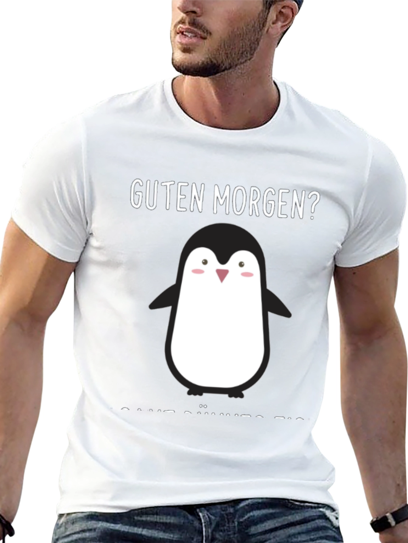Guten Morgen Penguin Black T-Shirt