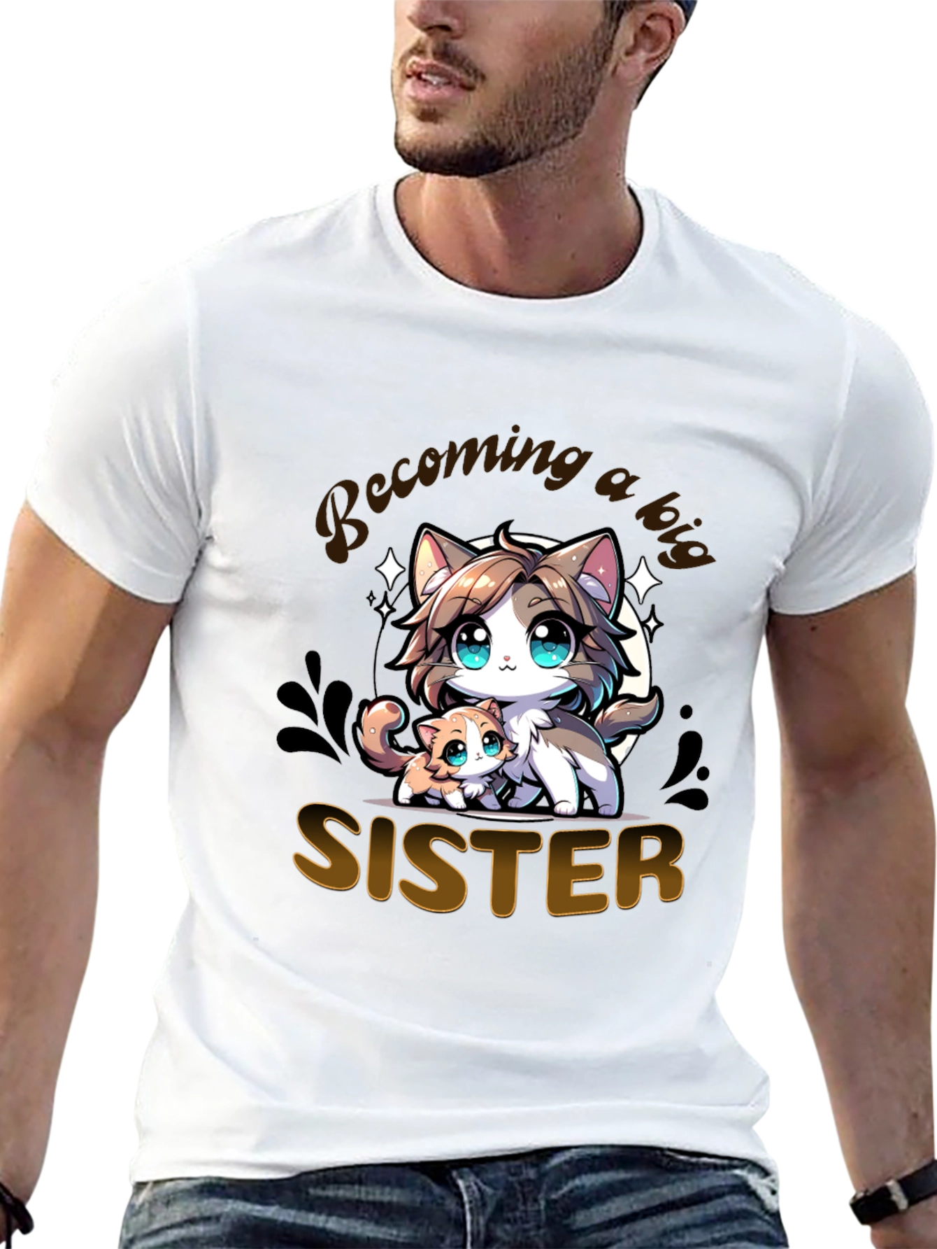 Becoming a Big Sister T-Shirt - Cute Kitten Design