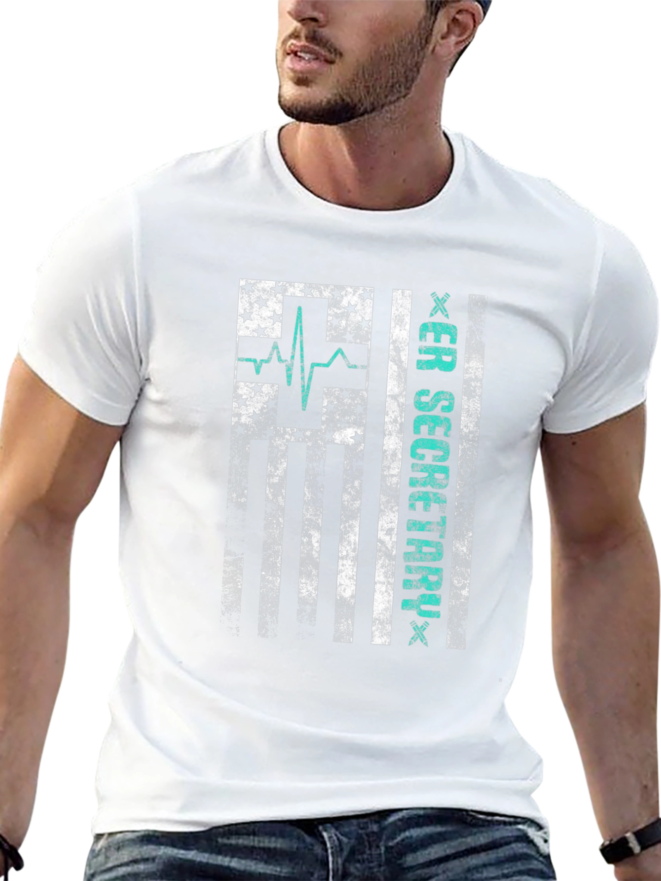 ER Secretary American Flag Graphic T-Shirt