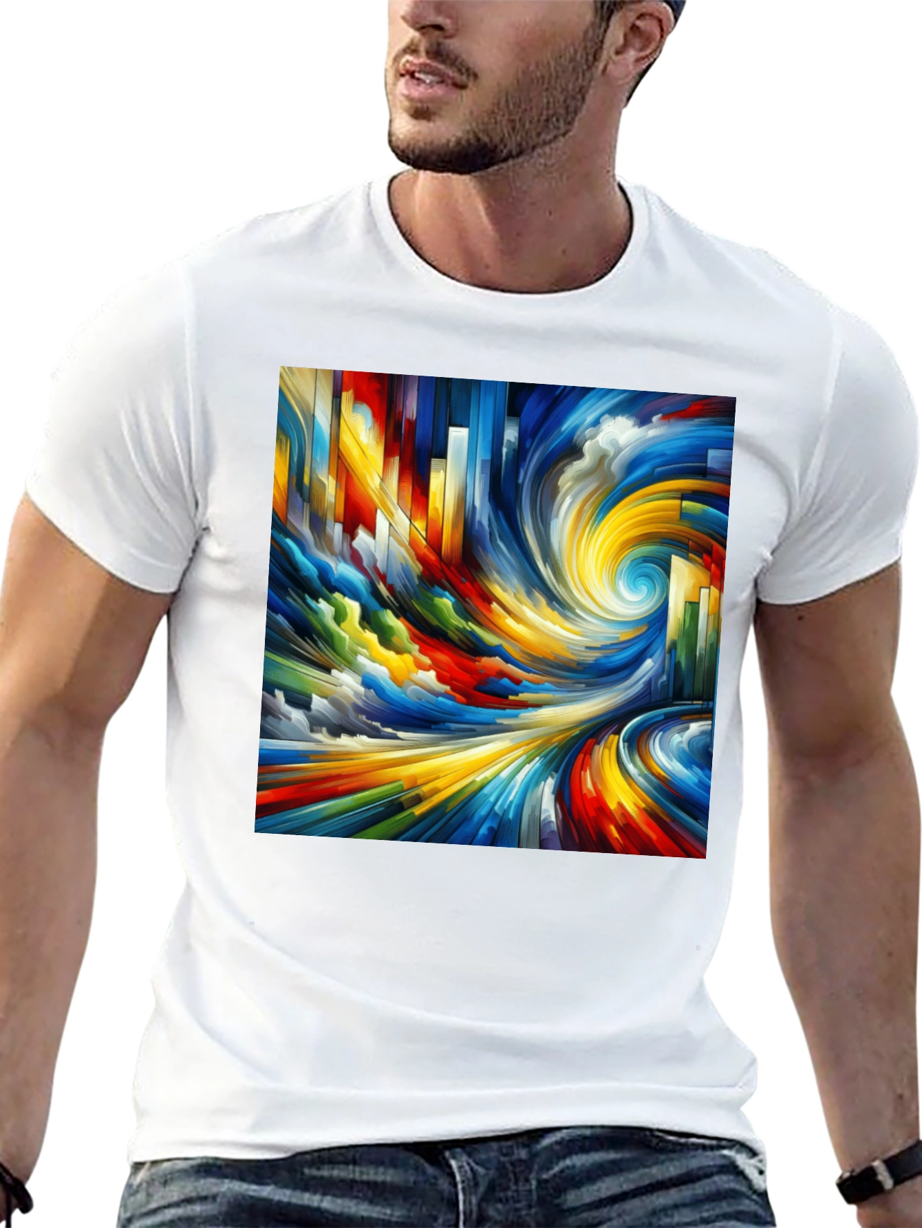 Abstract Swirl Graphic Tee