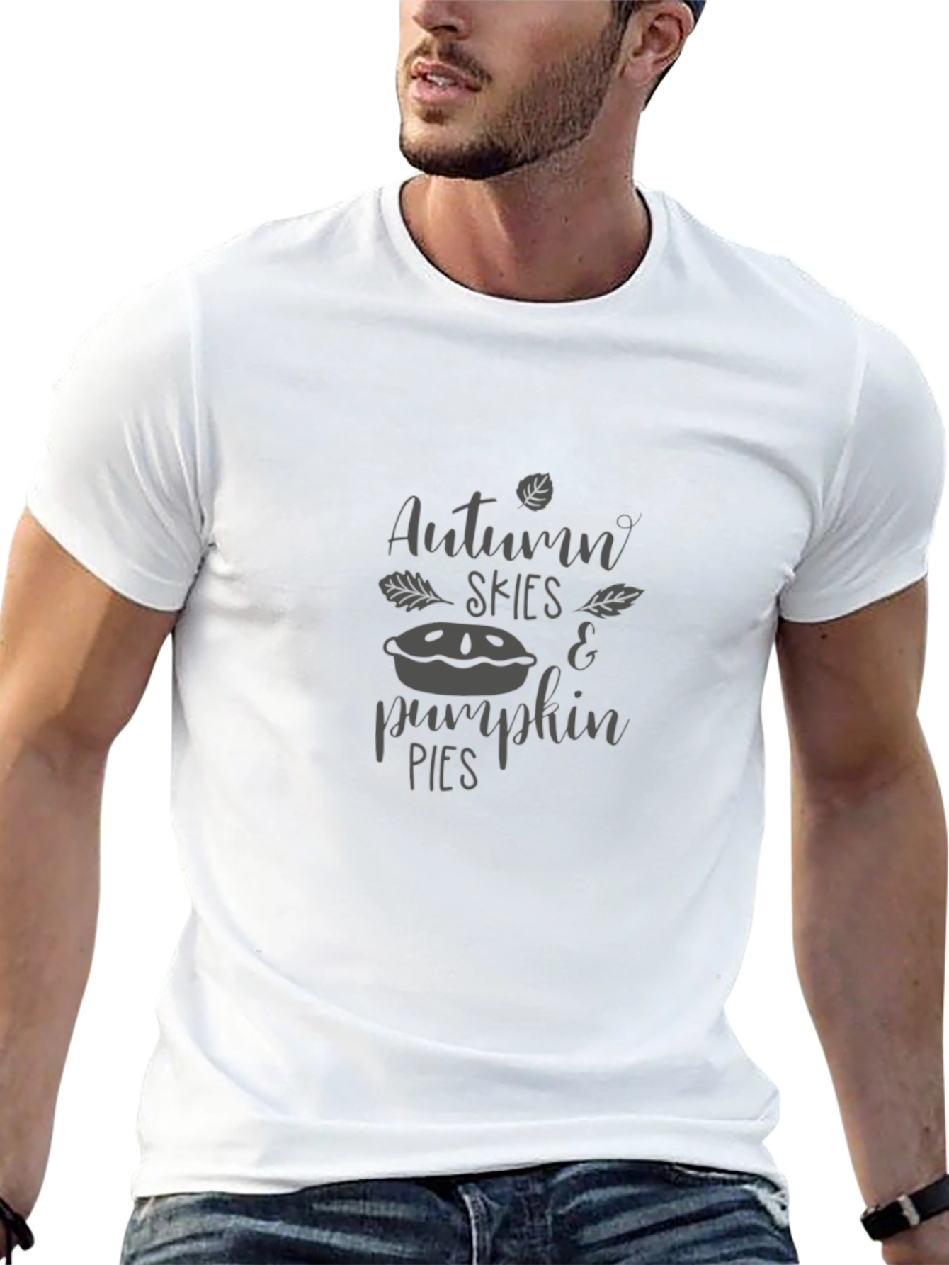 Autumn Skies & Pumpkin Pies Black T-Shirt