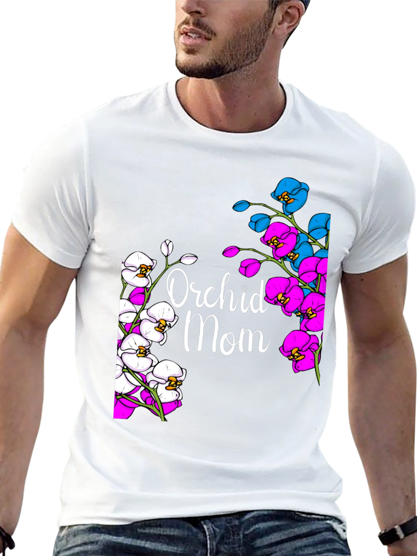 Orchid Mom Graphic T-Shirt - Floral Design