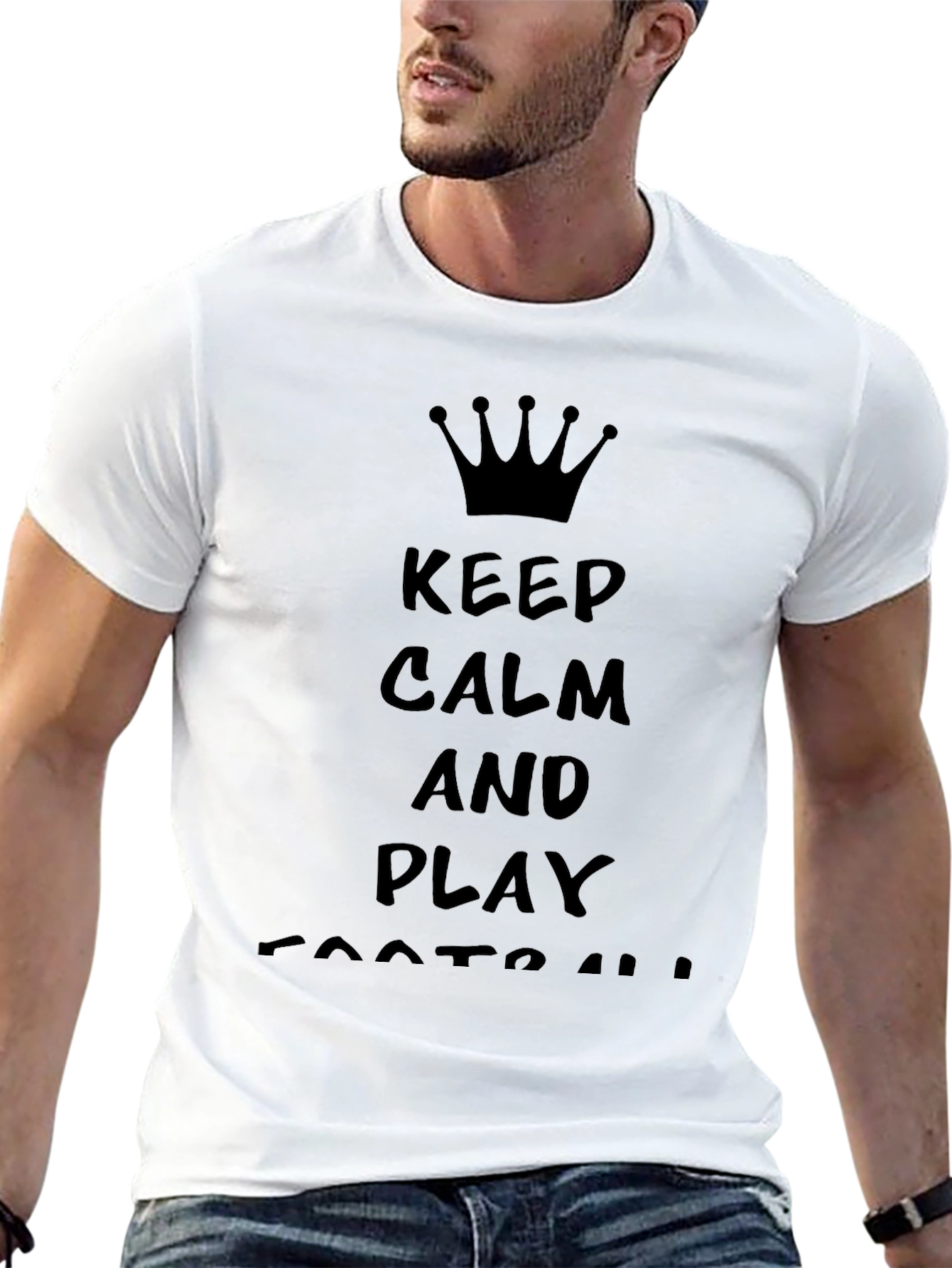 Keep Calm and Play Football Mens T-Shirt