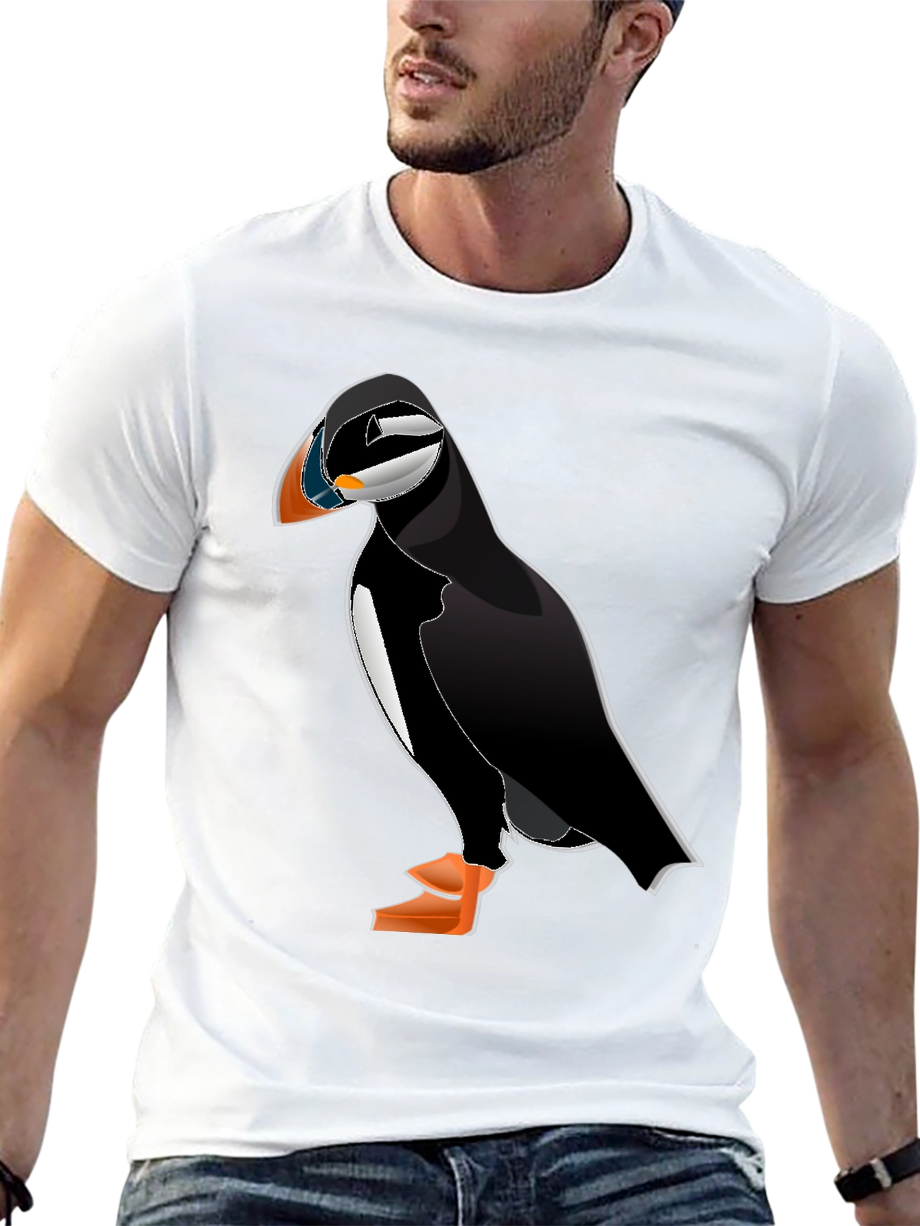 Puffin Graphic Tee - Black Cotton Blend