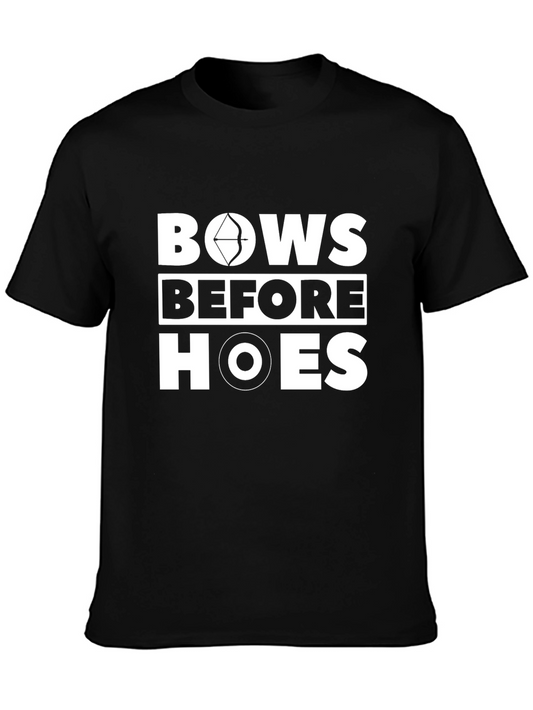 Bows Before Hoes Novelty Black T-Shirt