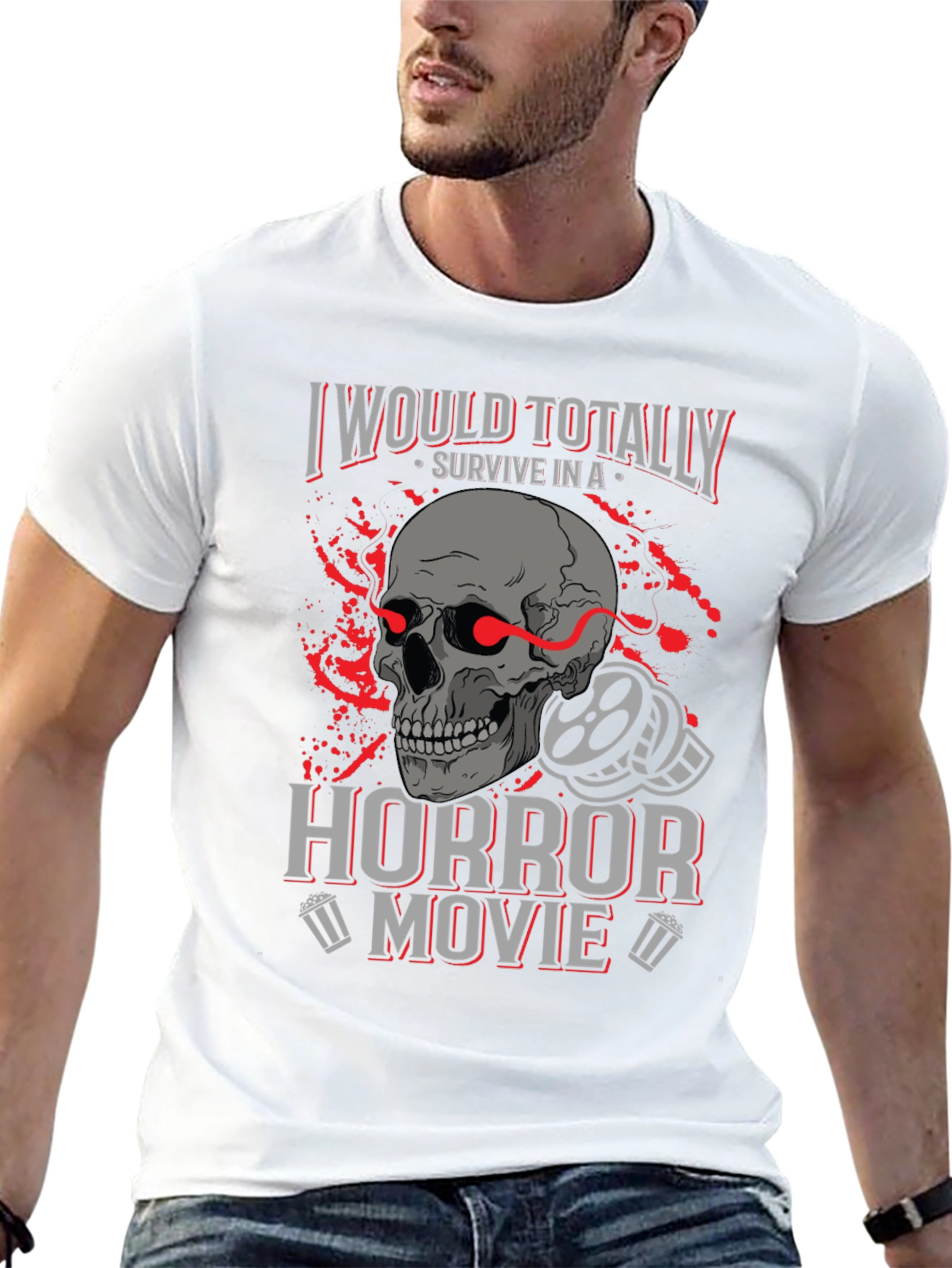 Horror Movie Survivor Graphic T-Shirt