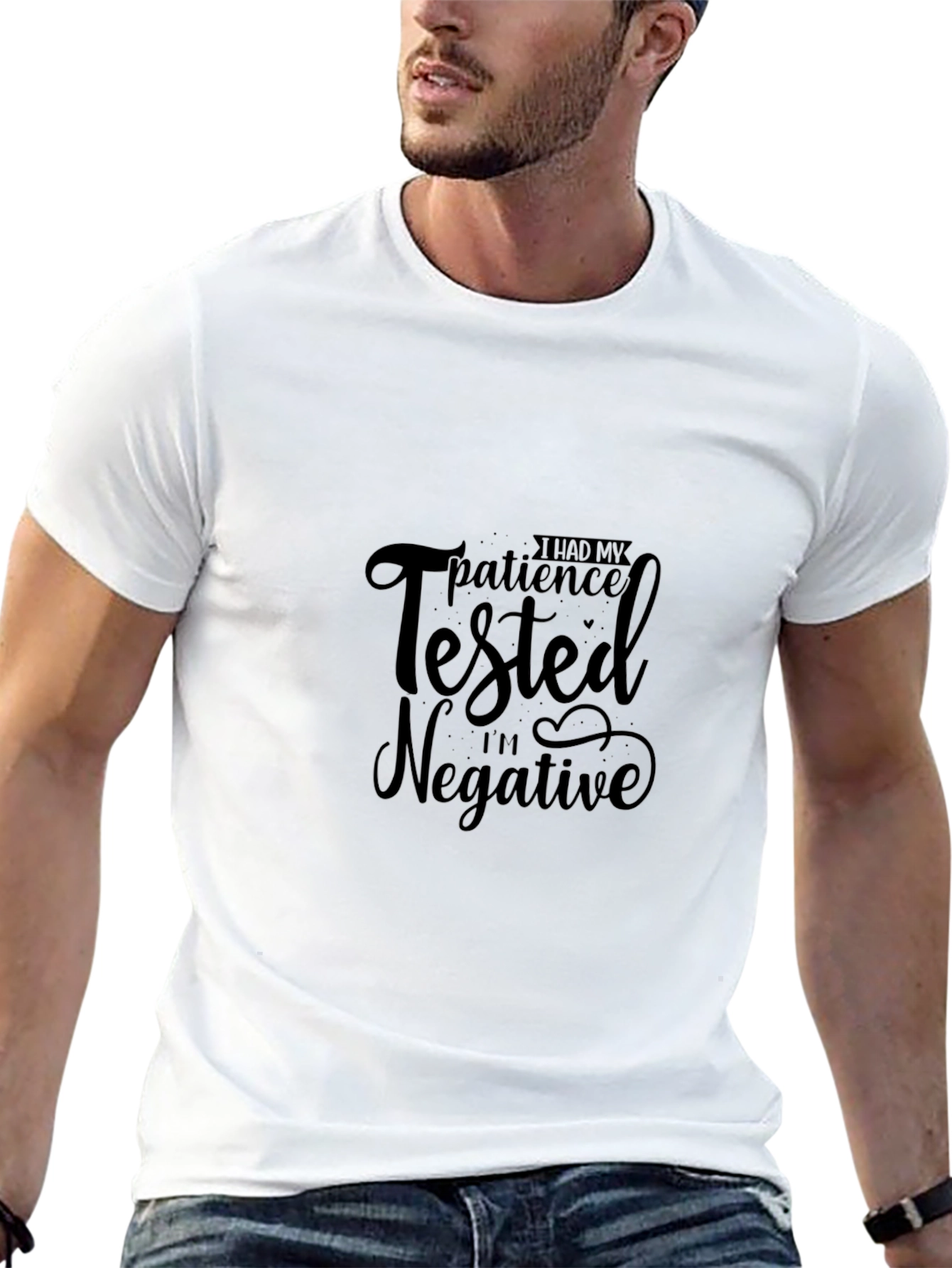 Funny Patience Tested Negative Black T-Shirt