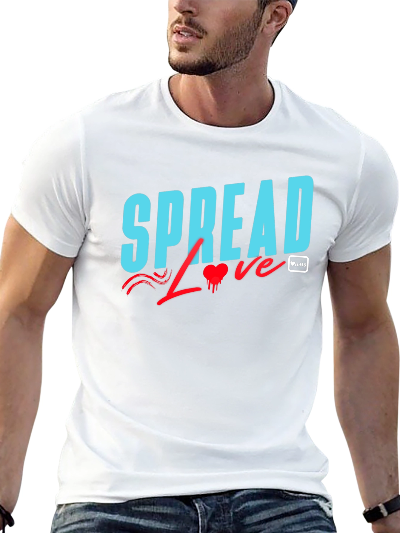 Spread Love Graphic Tee - Black Cotton Casual T-Shirt