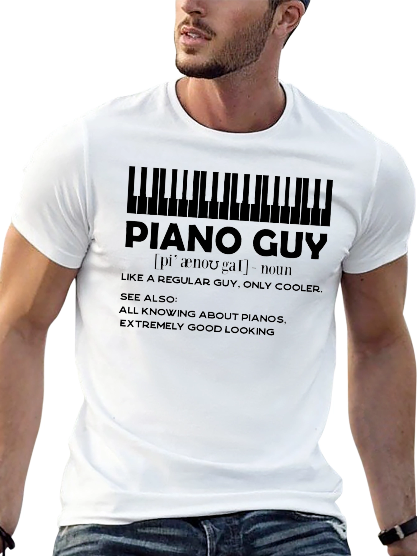 Piano Guy Graphic T-Shirt - Musician Novelty Tee